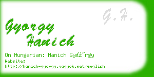gyorgy hanich business card